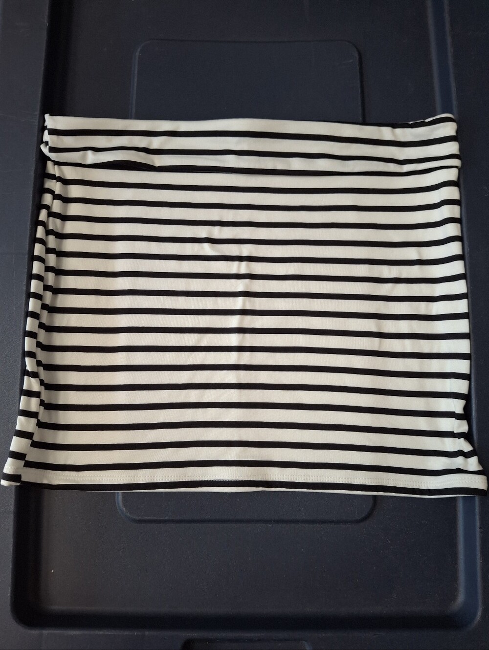 Charlotte Russe Black and Cream Striped Mini Skirt